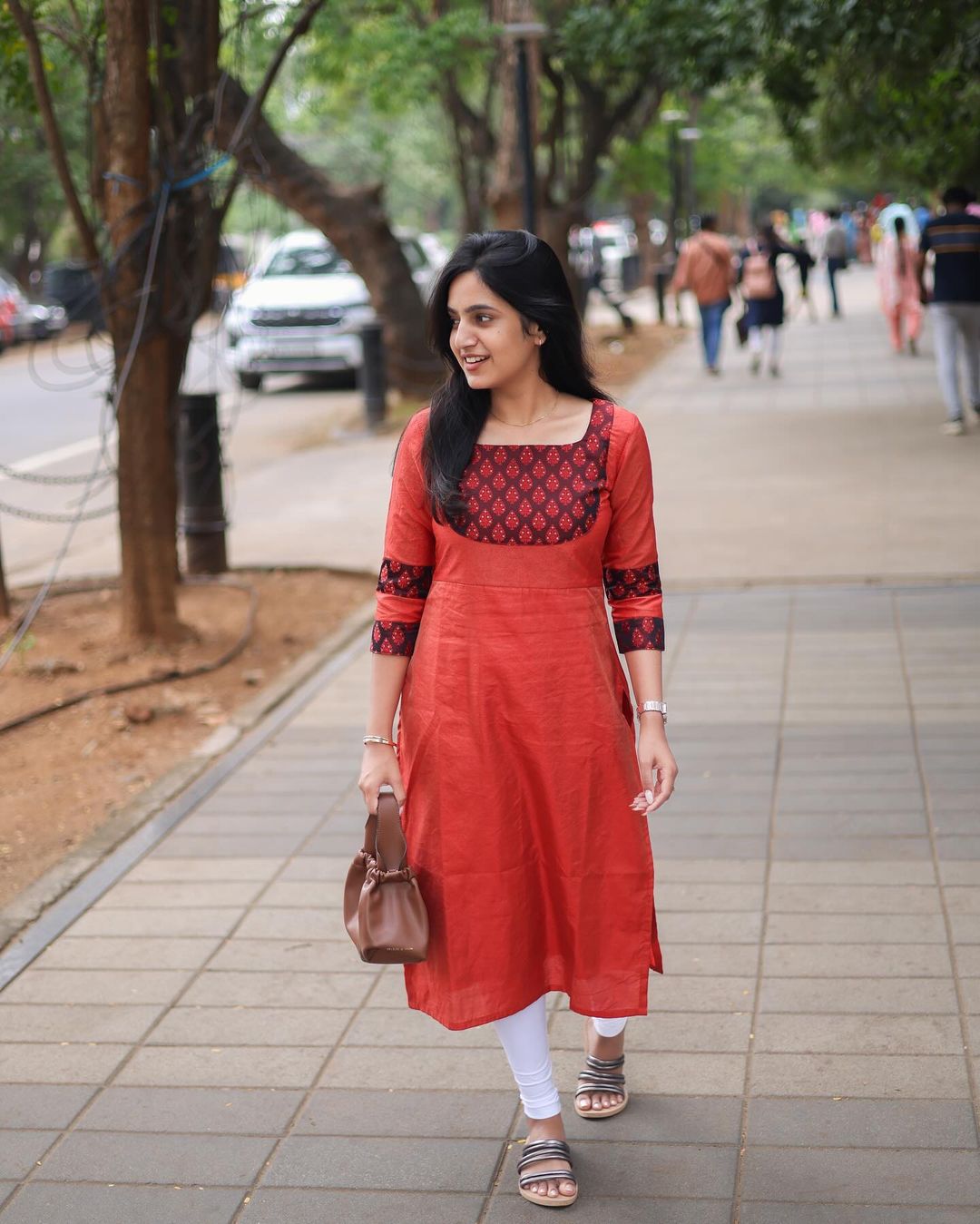 Red Yoke Top - Studio Thari